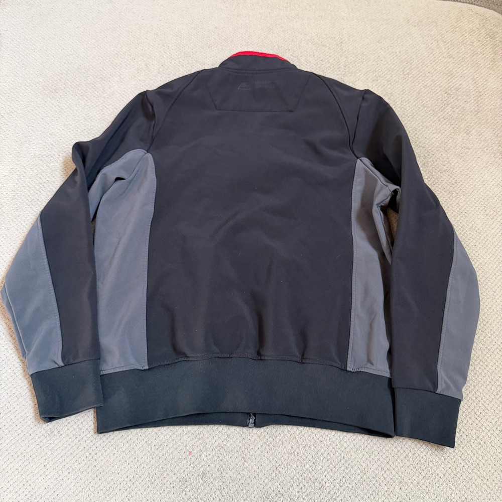 Vintage 2000s Ferrari Scuderia Full Zip Softshell Racing Jacket Black Grey M - Picture 2 of 6
